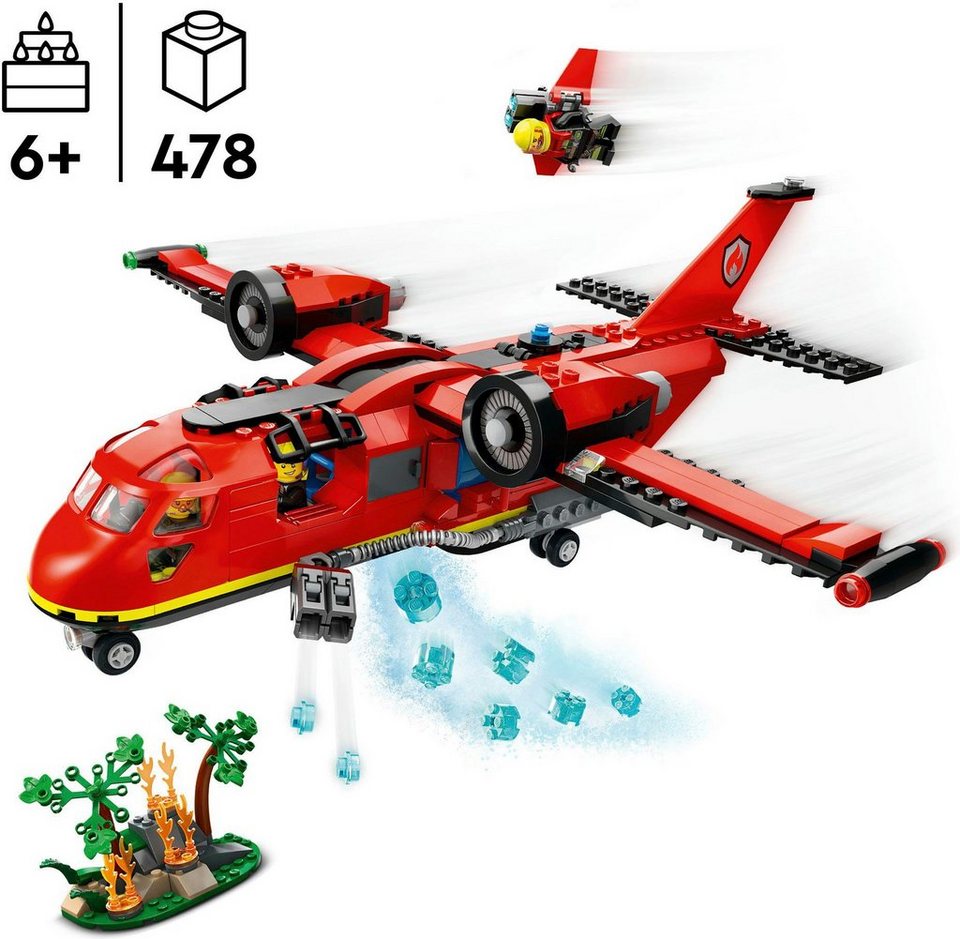 LEGO® Löschflugzeug (60413), LEGO City Konstruktionsspielsteine, (478 St), Made in Europe