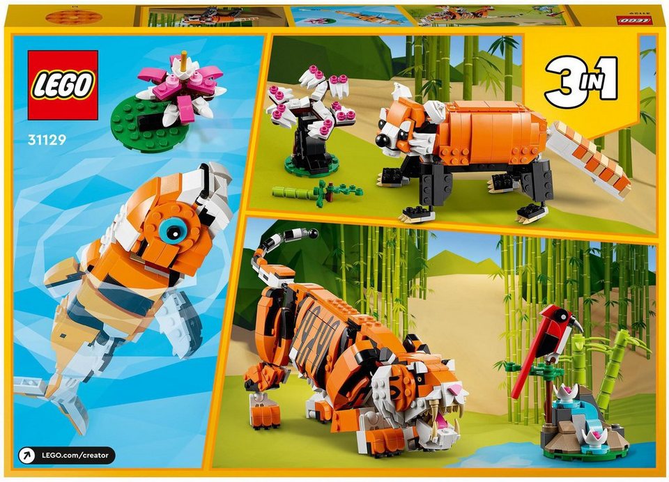 LEGO® Majestätischer Tiger (31129), LEGO® Creator 3in1 Konstruktionsspielsteine, (755 St)