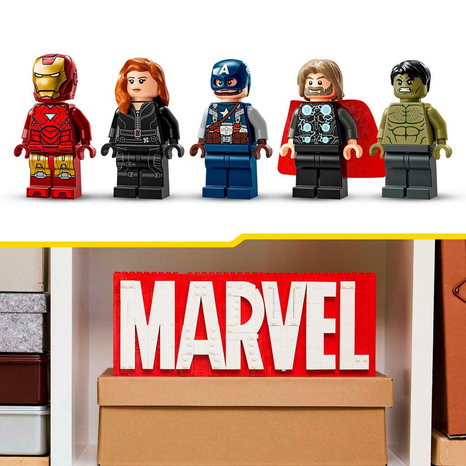 LEGO® MARVEL Logo & Minifiguren (76313), LEGO Super Heroes Konstruktionsspielsteine, (931 St), Made in Europe