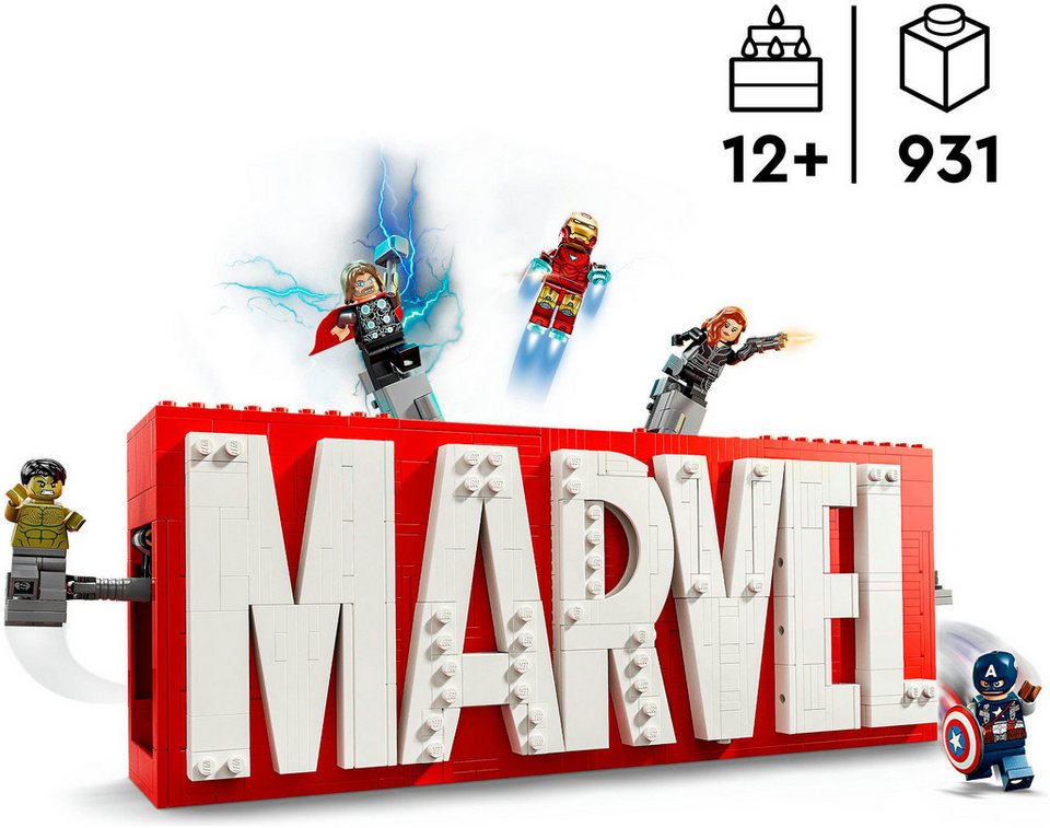 LEGO® MARVEL Logo & Minifiguren (76313), LEGO Super Heroes Konstruktionsspielsteine, (931 St), Made in Europe