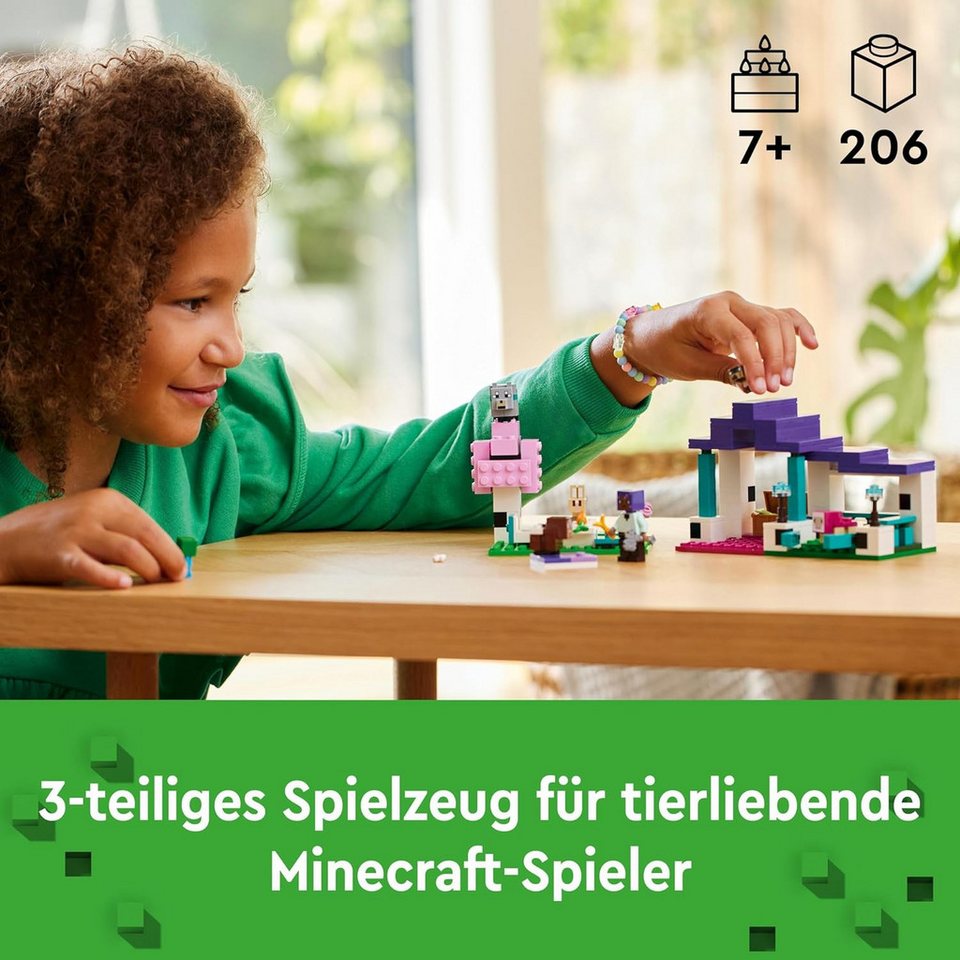 LEGO® Minecraft - Das Tierheim / Animal Shelter (21253) Konstruktions-Spielset, (206 St)