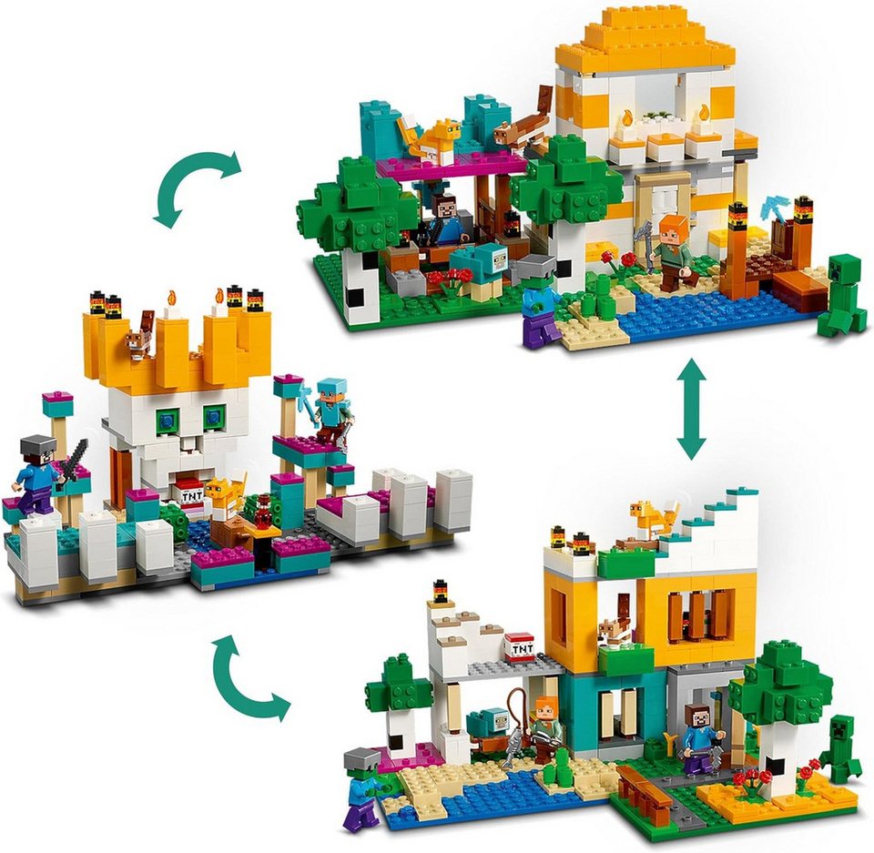 LEGO® Minecraft - Die Crafting-Box 4.0 (21249) Konstruktions-Spielset, (605 St., 2in1)