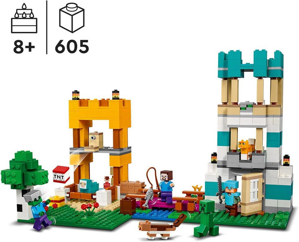 LEGO® Minecraft - Die Crafting-Box 4.0 (21249) Konstruktions-Spielset, (605 St., 2in1)
