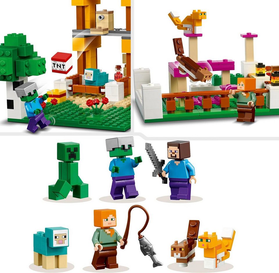 LEGO® Minecraft - Die Crafting-Box 4.0 (21249) Konstruktions-Spielset, (605 St., 2in1)