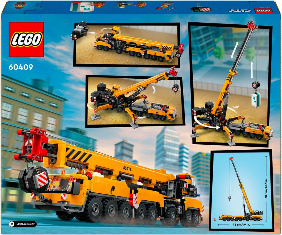 LEGO® Mobiler Baukran (60409), LEGO City Konstruktionsspielsteine, (1116 St), Made in Europe