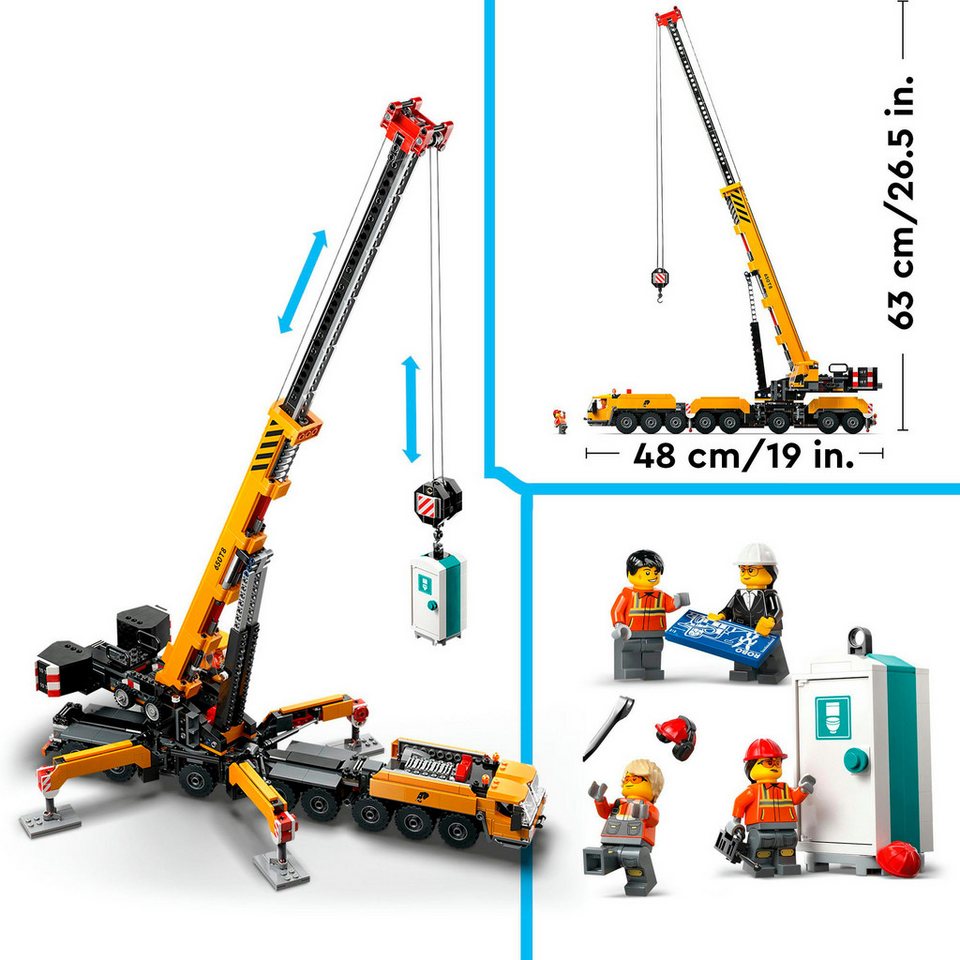 LEGO® Mobiler Baukran (60409), LEGO City Konstruktionsspielsteine, (1116 St), Made in Europe