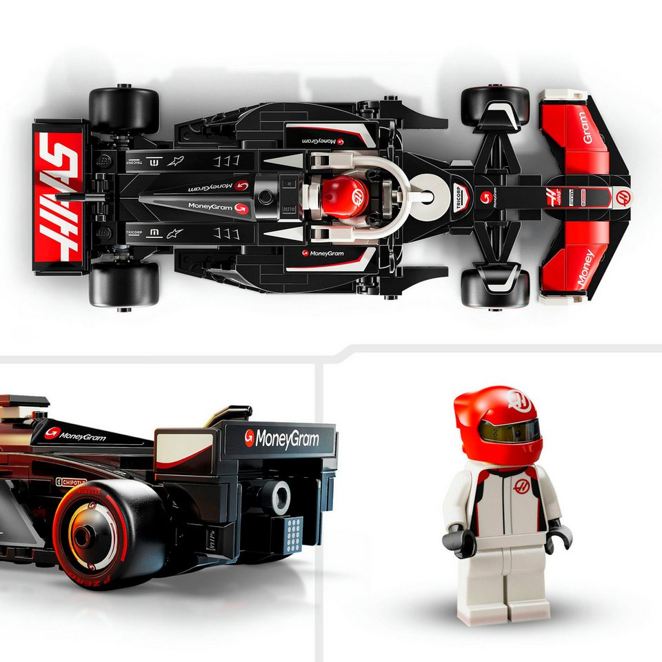 LEGO® MoneyGram Haas F1® Team VF-24 Rennauto (77250), LEGO® Speed Champions Konstruktionsspielsteine, (242 St), Made in Europe