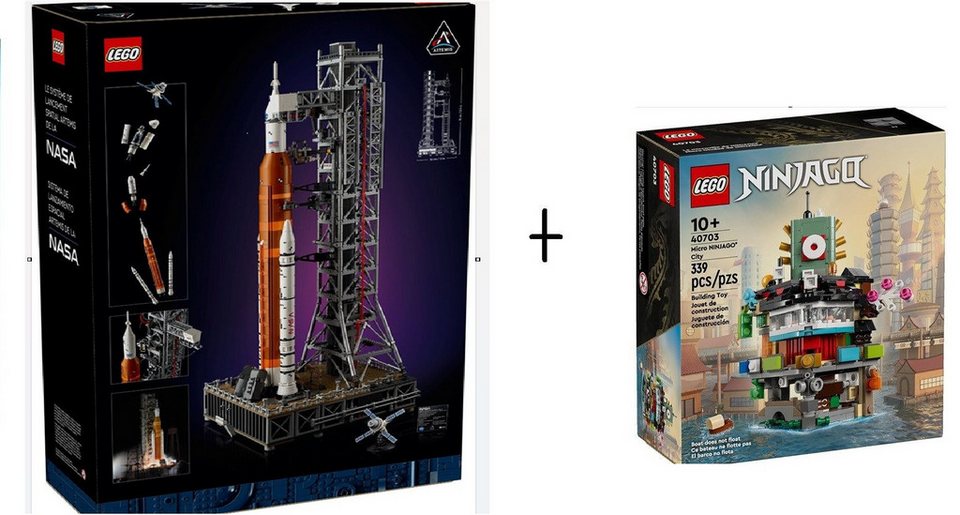 LEGO® NASA Artemis Startrampe (10341) inkl Ninjago - Mikro-City (40703) Spielbausteine, (3600 St)