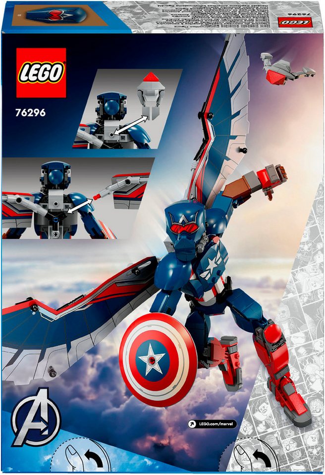 LEGO® New Captain America Baufigur (76296), LEGO Super Heroes Konstruktionsspielsteine, (359 St), Made in Europe