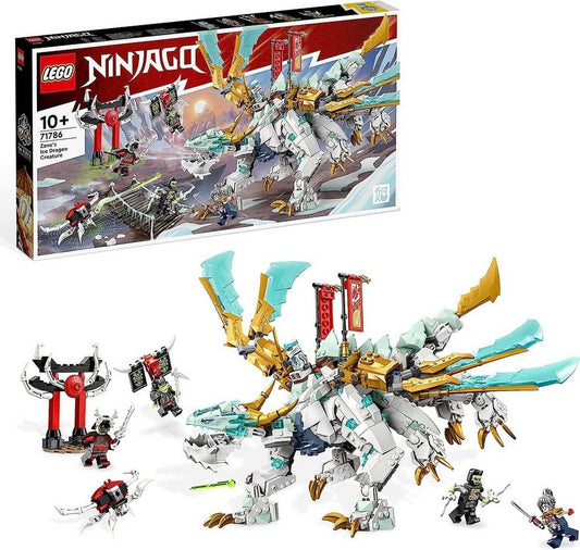 LEGO® NINJAGO Zanes Eisdrache Spielzeug-Drache und 6 Mini-Figuren (71786) Konstruktions-Spielset, (973 St)