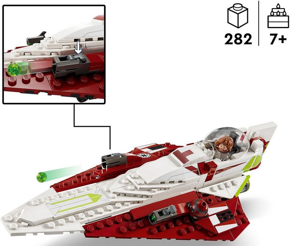 LEGO® Obi-Wan Kenobis Jedi Starfighter™ (75333), LEGO® Star Wars™ Konstruktionsspielsteine, (282 St), Made in Europe