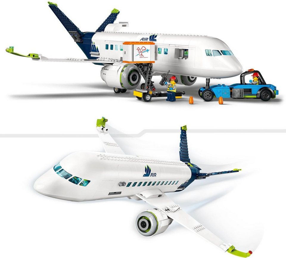 LEGO® Passagierflugzeug (60367), LEGO® City Konstruktionsspielsteine, (913 St), Made in Europe