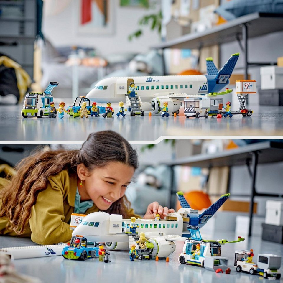 LEGO® Passagierflugzeug (60367), LEGO® City Konstruktionsspielsteine, (913 St), Made in Europe