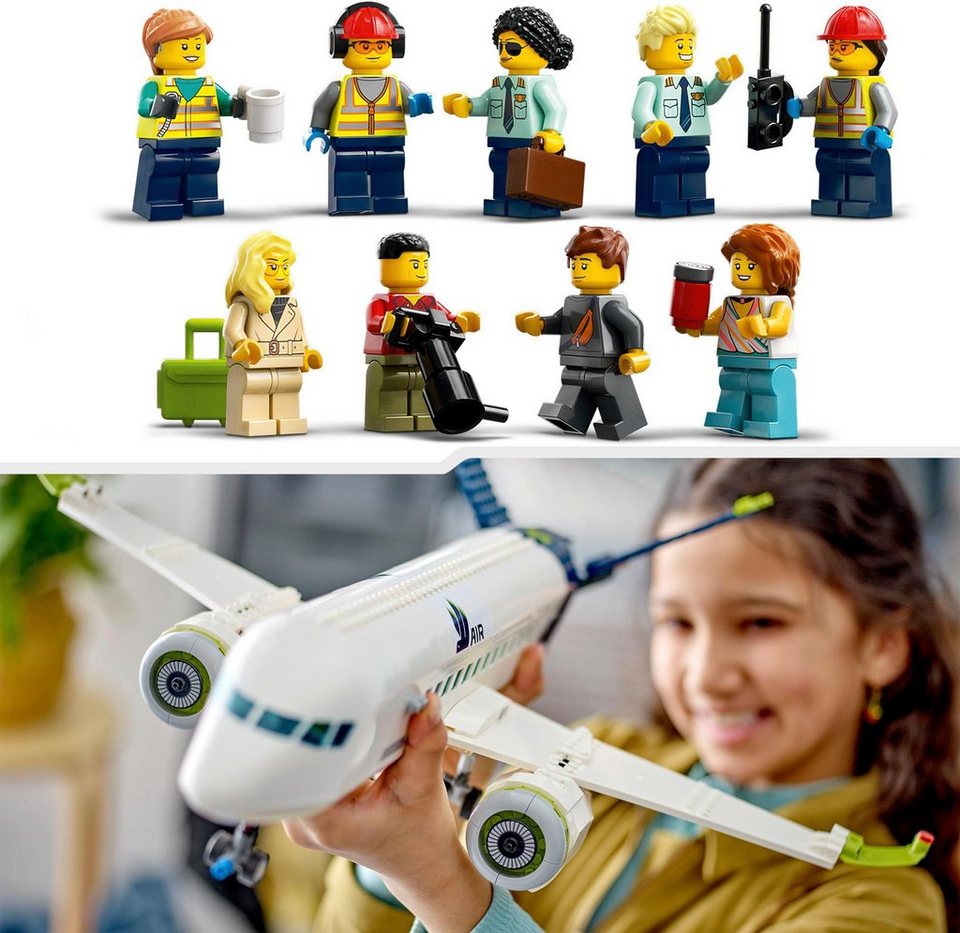LEGO® Passagierflugzeug (60367), LEGO® City Konstruktionsspielsteine, (913 St), Made in Europe