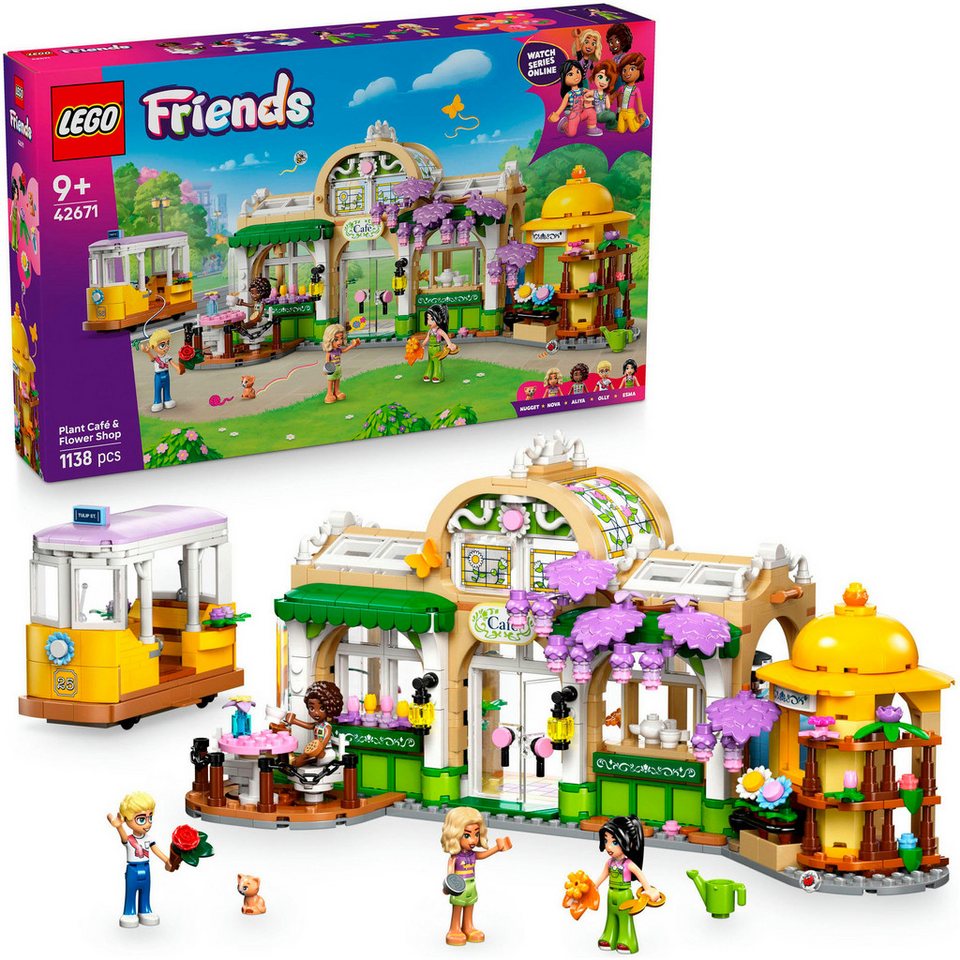 LEGO® Pflanzencafé und Blumenkiosk (42671), LEGO Friends Konstruktionsspielsteine, (1138 St), Made in Europe