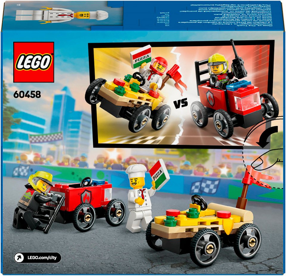 LEGO® Pizzalieferwagen vs. Löschauto (60458), LEGO City Konstruktionsspielsteine, (70 St), Made in Europe