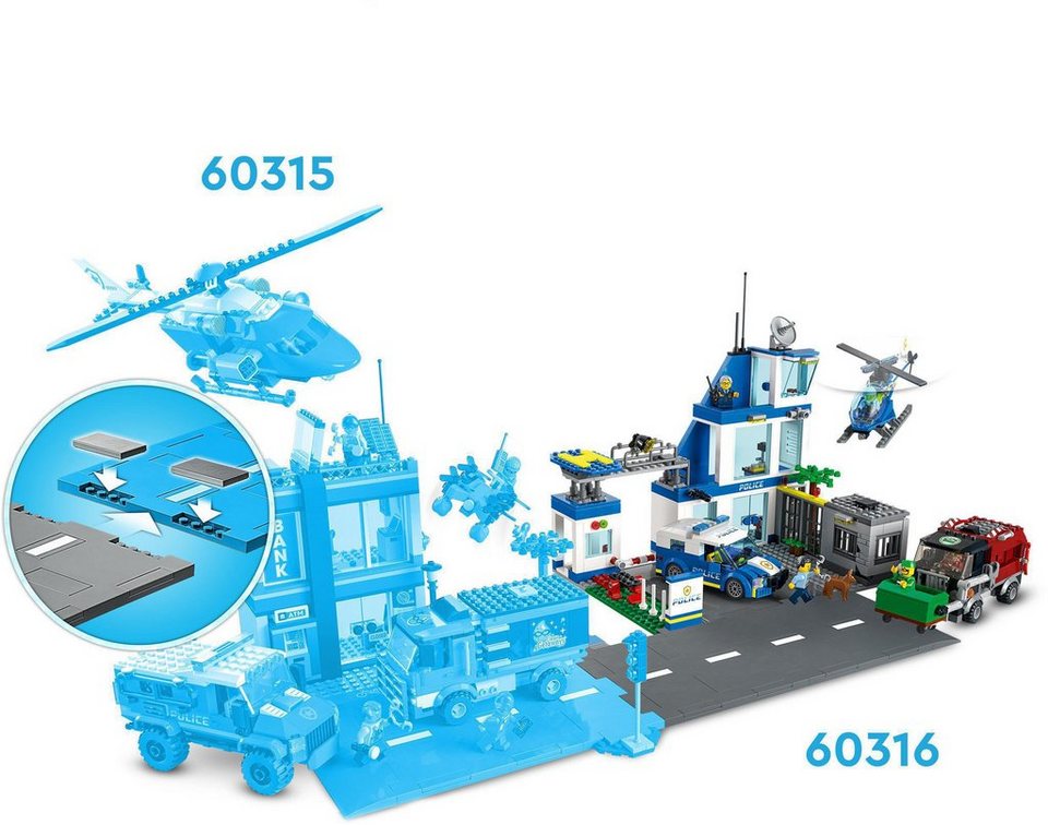 LEGO® Polizeistation (60316), LEGO® City Konstruktionsspielsteine, (668 St)