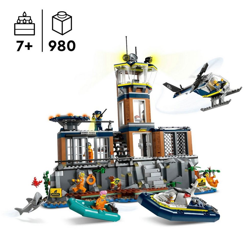 LEGO® Polizeistation auf der Gefängnisinsel (60419), LEGO City Konstruktionsspielsteine, (980 St), Made in Europe