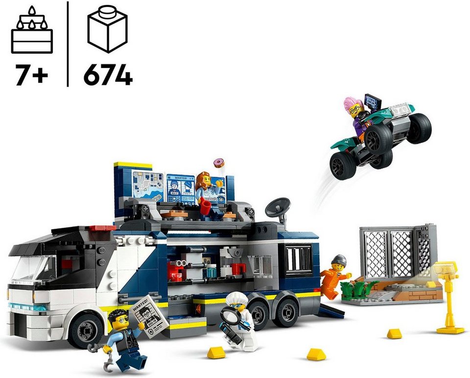 LEGO® Polizeitruck mit Labor (60418), LEGO City Konstruktionsspielsteine, (674 St), Made in Europe