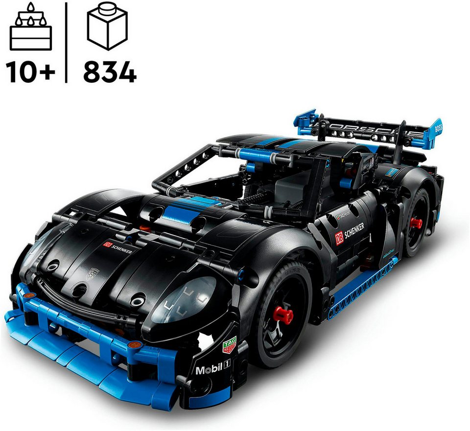 LEGO® Porsche GT4 e-Performance Rennwagen (42176), LEGO Technic Konstruktionsspielsteine, (834 St), Made in Europe