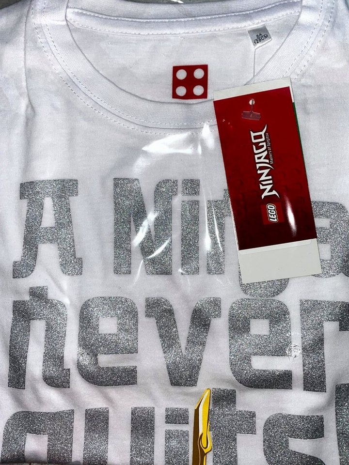 LEGO® Print-Shirt Ninjago T-Shirt weiß - silber Größen 104 116 128 140