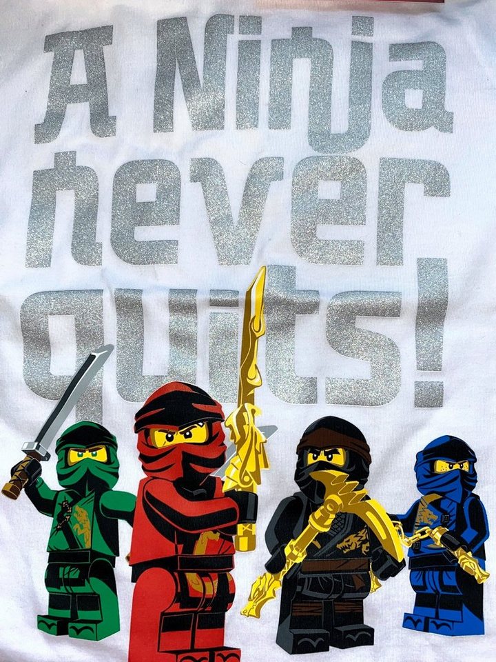 LEGO® Print-Shirt Ninjago T-Shirt weiß - silber Größen 104 116 128 140