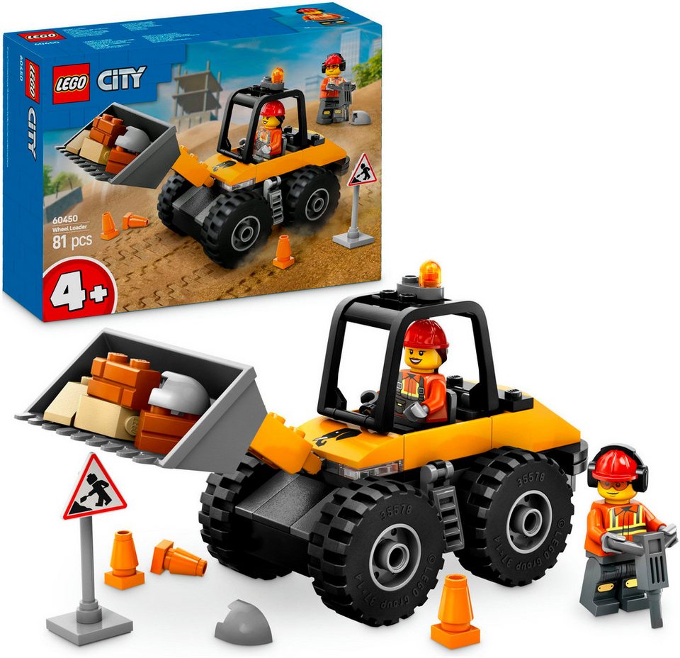 LEGO® Radlader (60450), LEGO City Konstruktionsspielsteine, (81 St), Made in Europe