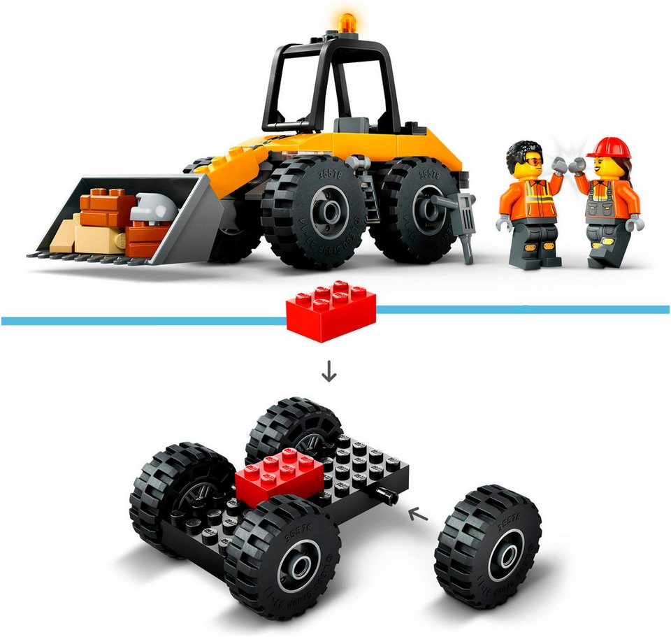 LEGO® Radlader (60450), LEGO City Konstruktionsspielsteine, (81 St), Made in Europe