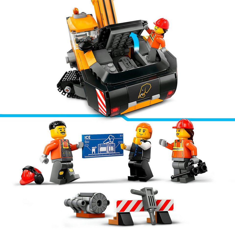 LEGO® Raupenbagger (60420), LEGO City Konstruktionsspielsteine, (633 St), Made in Europe