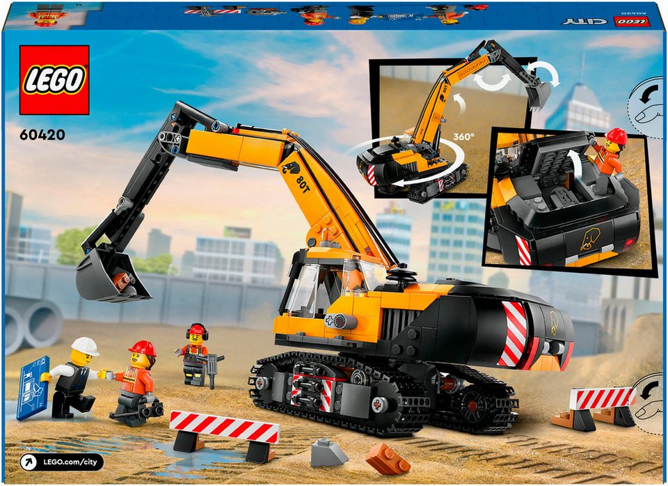 LEGO® Raupenbagger (60420), LEGO City Konstruktionsspielsteine, (633 St), Made in Europe