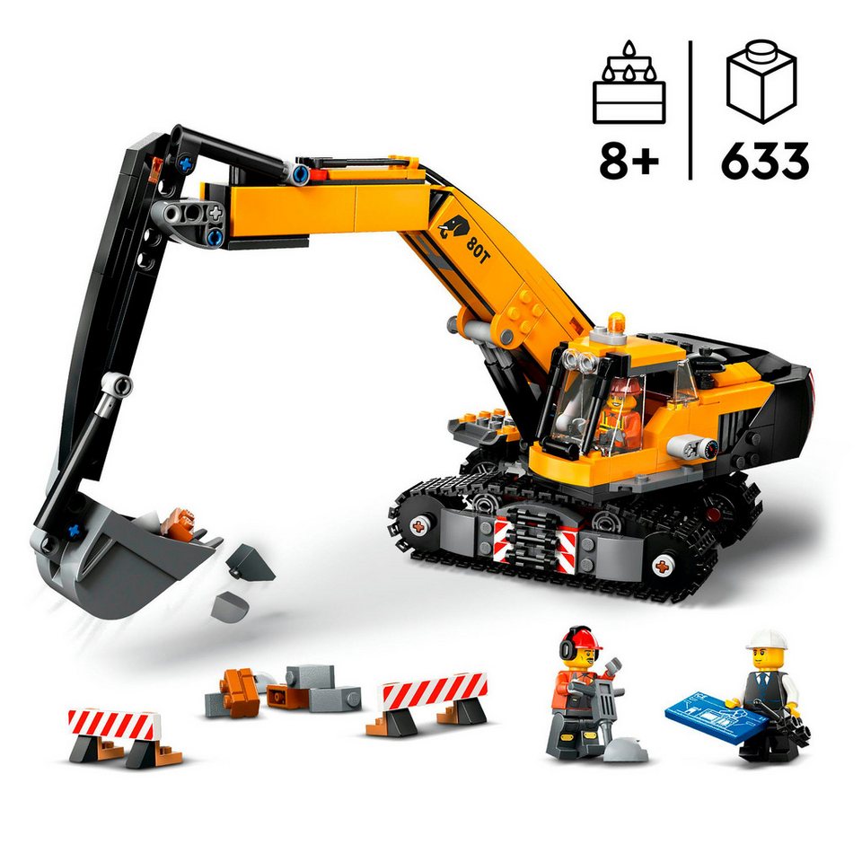 LEGO® Raupenbagger (60420), LEGO City Konstruktionsspielsteine, (633 St), Made in Europe