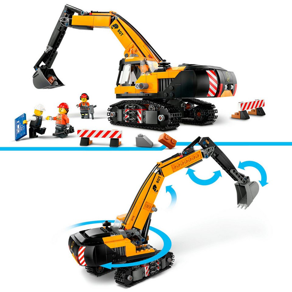 LEGO® Raupenbagger (60420), LEGO City Konstruktionsspielsteine, (633 St), Made in Europe