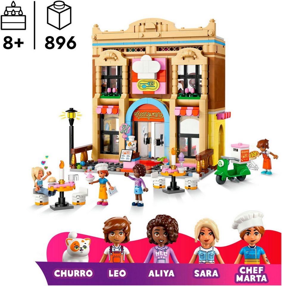 LEGO® Restaurant und Kochschule (42655), LEGO Friends Konstruktionsspielsteine, (896 St), Made in Europe