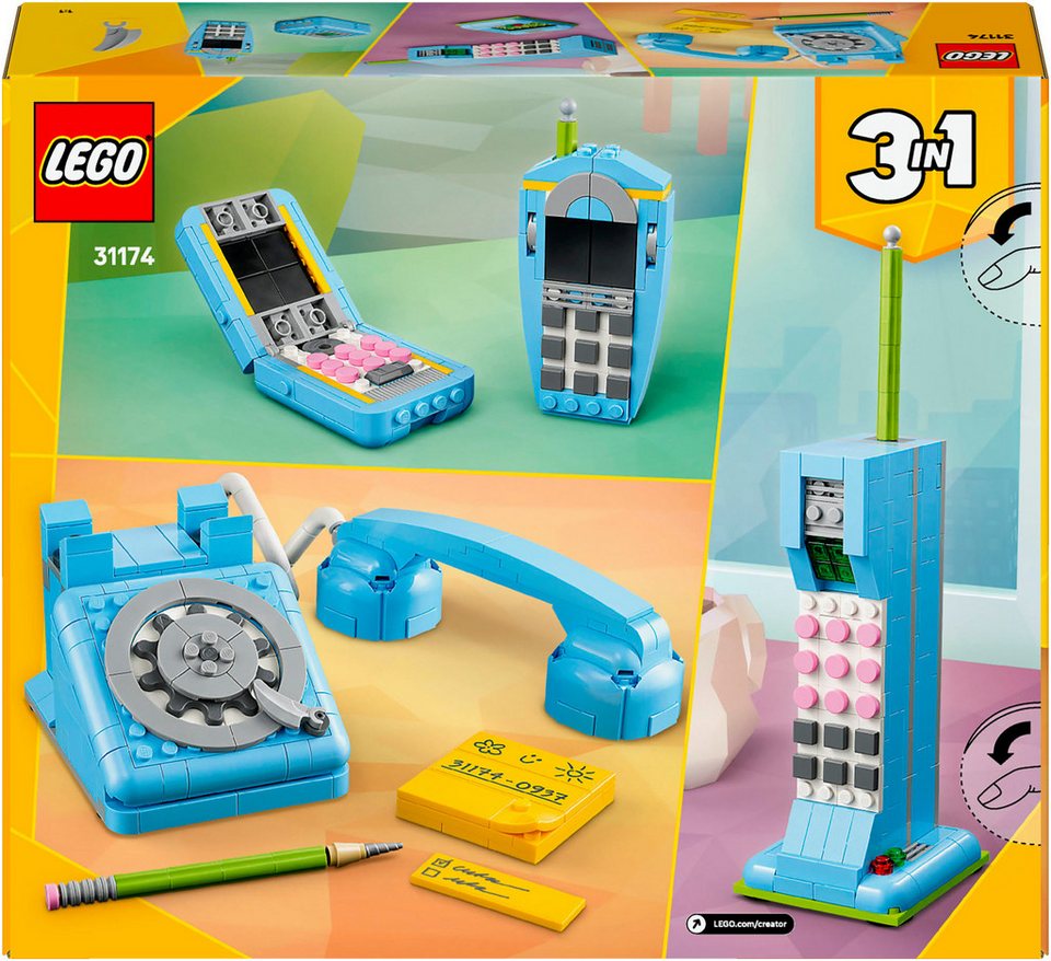 LEGO® Retro-Telefon (31174), LEGO LEGO Creator Konstruktionsspielsteine, (383 St), Made in Europe