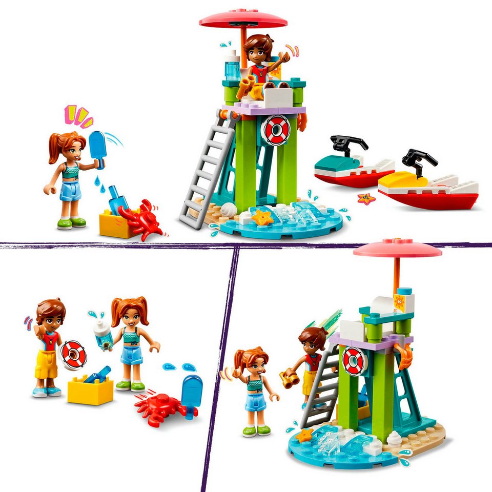 LEGO® Rettungsschwimmer Aussichtsturm mit Jetskis (42623), LEGO Friends Konstruktionsspielsteine, (84 St), Made in Europe
