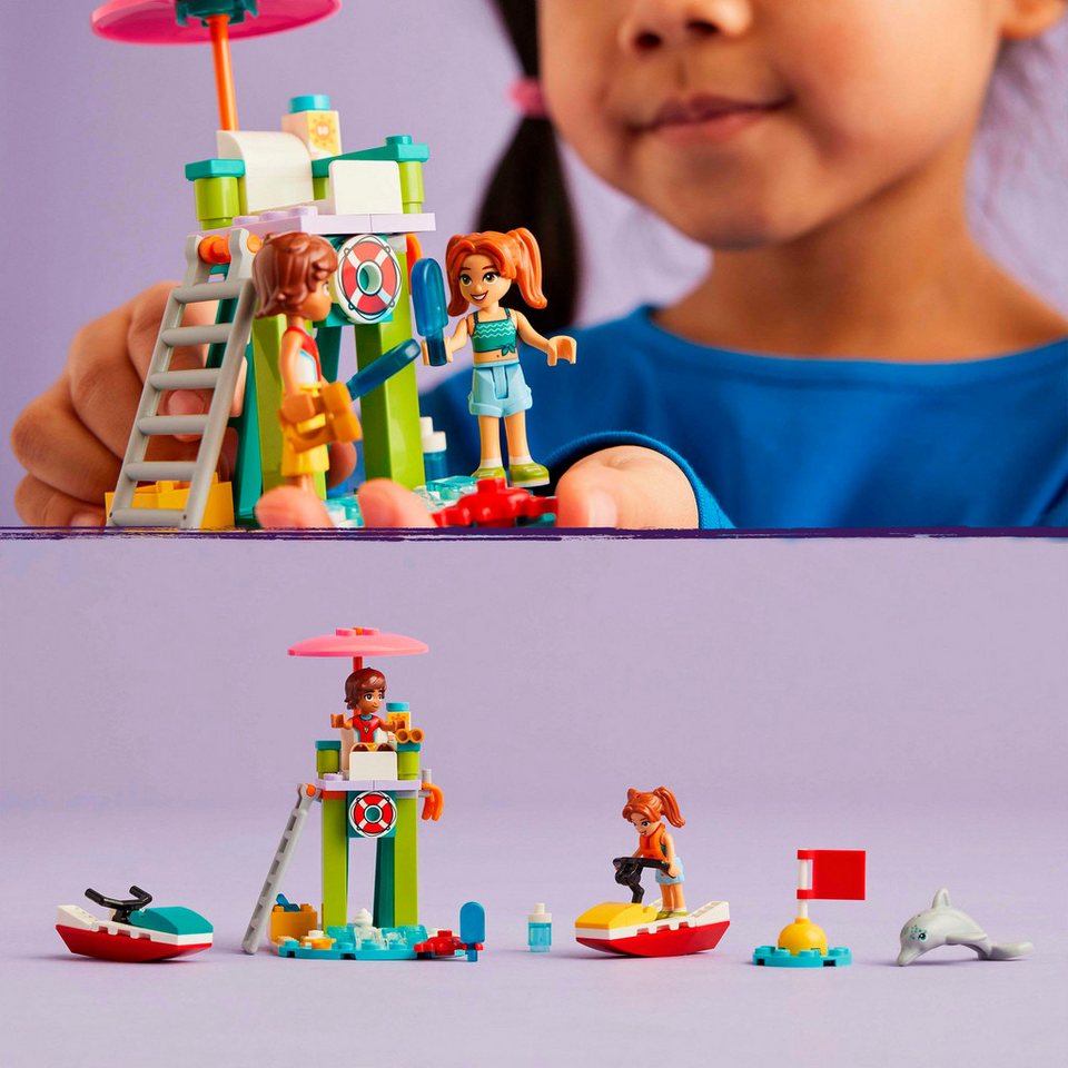LEGO® Rettungsschwimmer Aussichtsturm mit Jetskis (42623), LEGO Friends Konstruktionsspielsteine, (84 St), Made in Europe