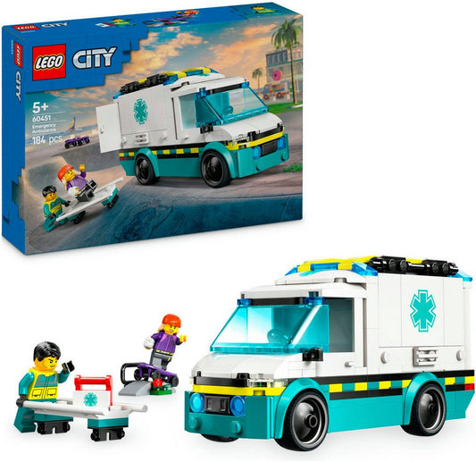 LEGO® Rettungswagen (60451), LEGO City Konstruktionsspielsteine, (184 St), Made in Europe