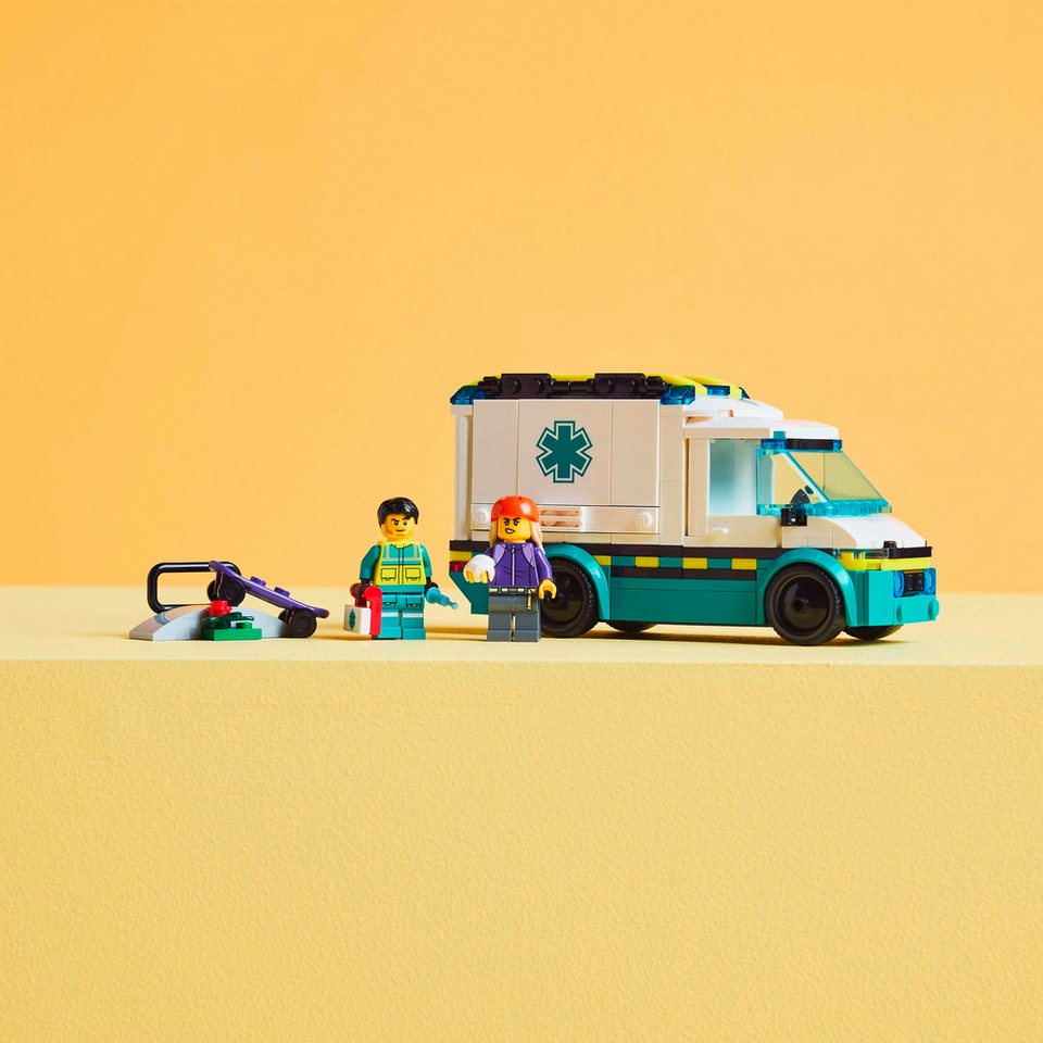 LEGO® Rettungswagen (60451), LEGO City Konstruktionsspielsteine, (184 St), Made in Europe