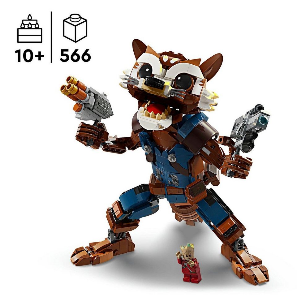 LEGO® Rocket & Baby Groot (76282), LEGO Super Heroes Konstruktionsspielsteine, (566 St), Made in Europe
