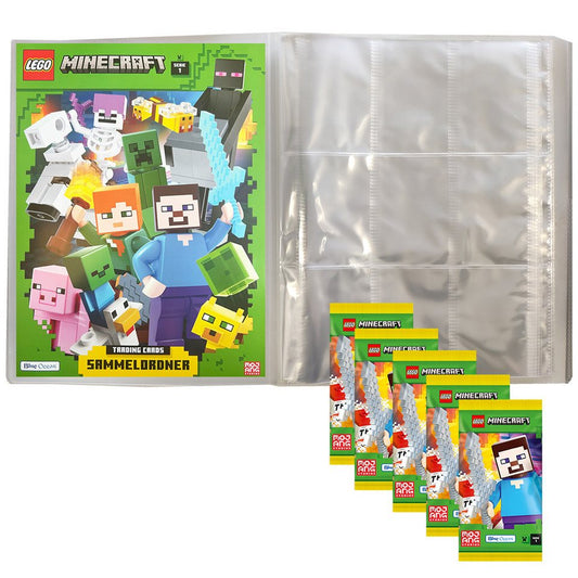LEGO® Sammelkarte LEGO Minecraft Serie 1 Trading Cards - 1 Leere Sammelmappe + 5 Booster