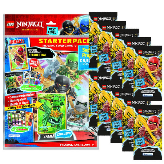 LEGO® Sammelkarte LEGO Ninjago Serie 9 NEXT LEVEL Trading Cards - 1 Starter + 10 Booster