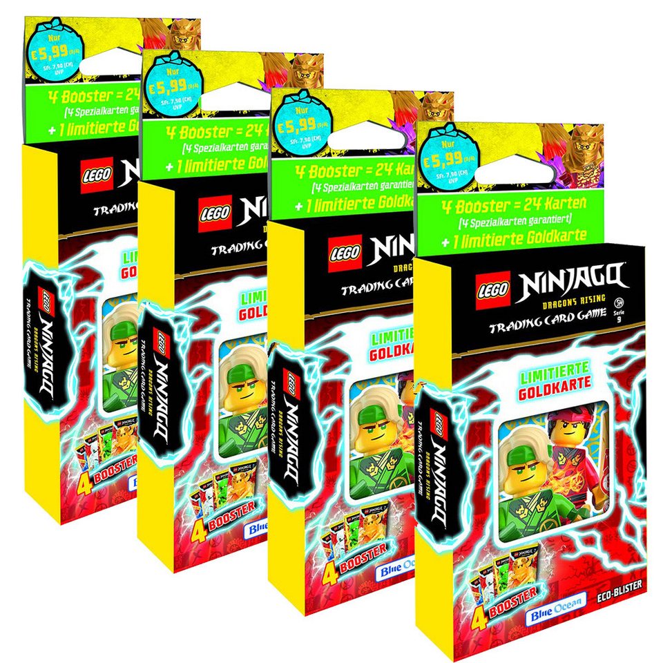 LEGO® Sammelkarte LEGO Ninjago Serie 9 Trading Cards - Alle 4 verschiedenen Blister