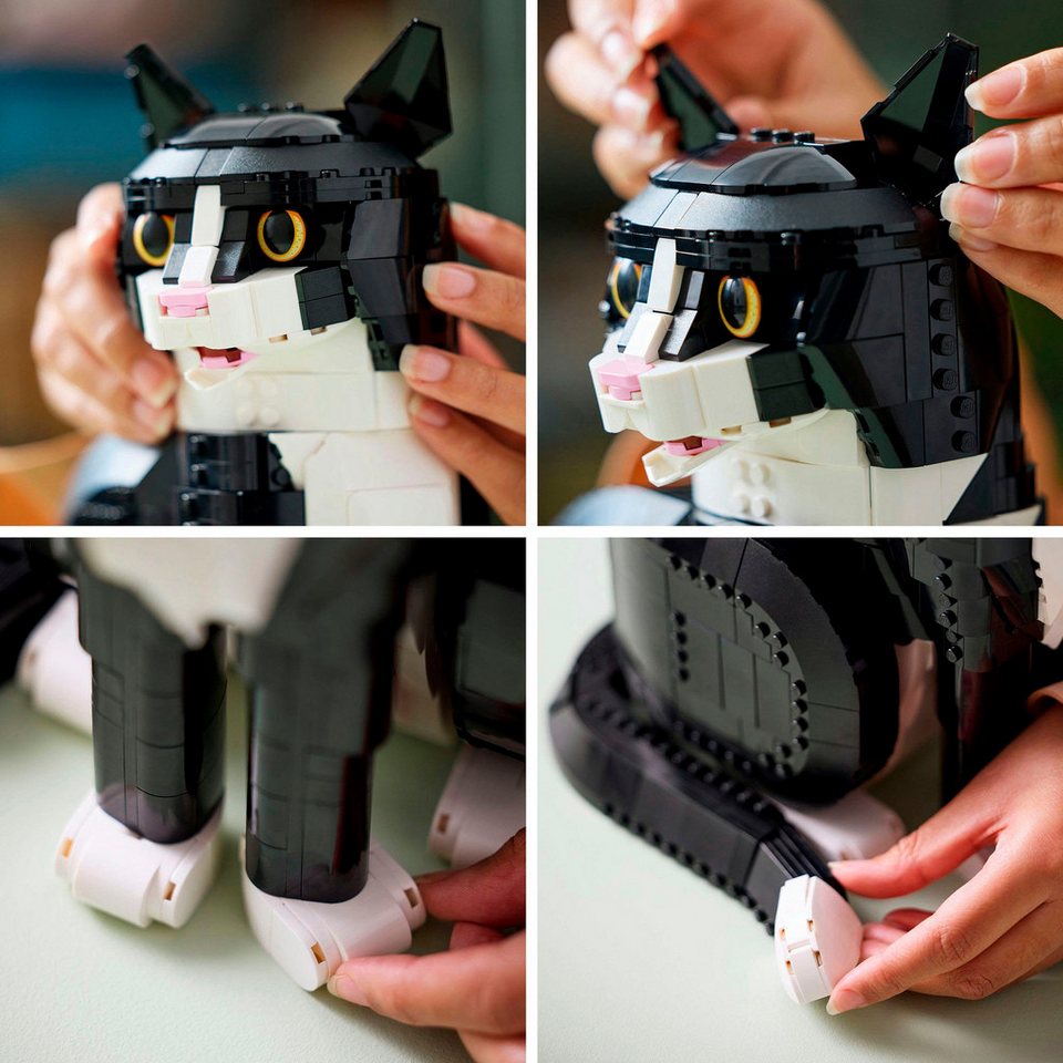 LEGO® Schwarz-weiße Katze (21349), LEGO Ideas Konstruktionsspielsteine, (1710 St), Exklusives Set; Made in Europe