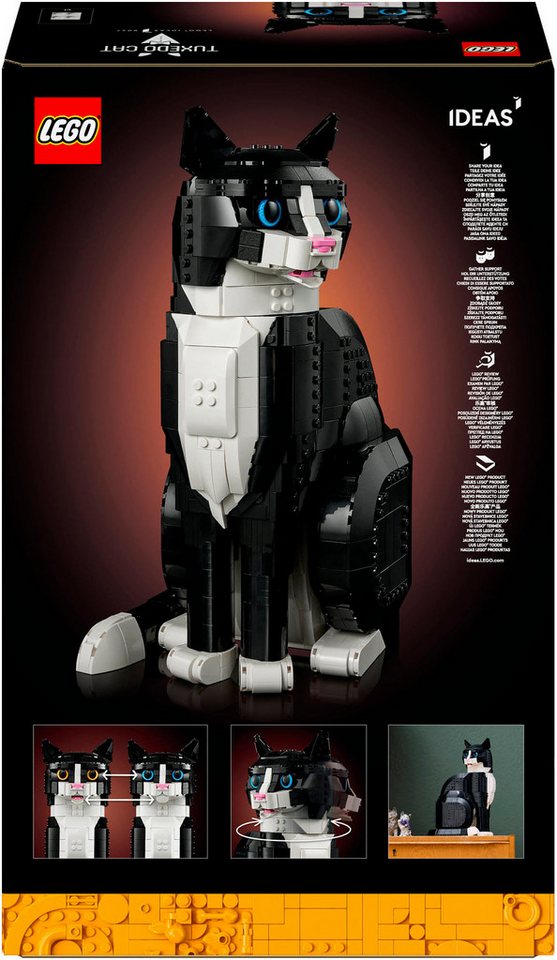 LEGO® Schwarz-weiße Katze (21349), LEGO Ideas Konstruktionsspielsteine, (1710 St), Exklusives Set; Made in Europe