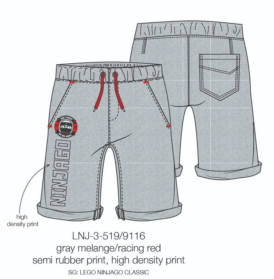 LEGO® Shorts LEGO® NINJAGO Kinder Shorts Jungen kurze Hose hellgrau