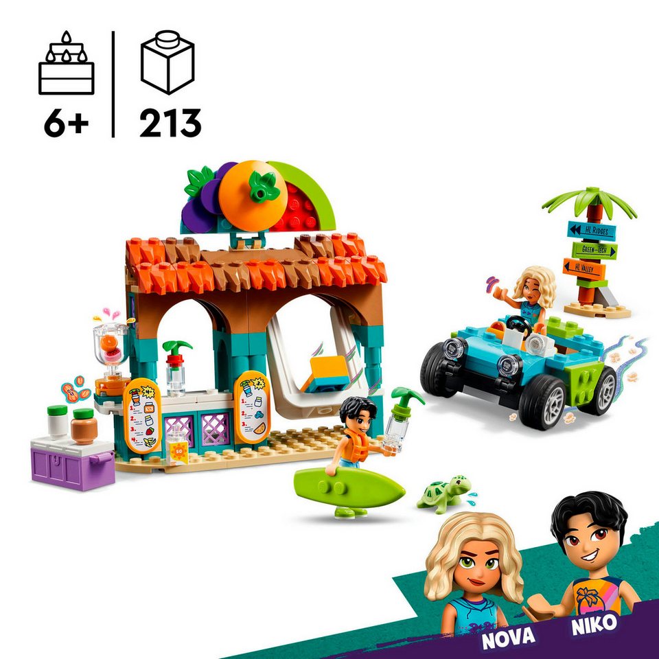 LEGO® Smoothie-Stand am Strand (42625), LEGO Friends Konstruktionsspielsteine, (213 St), Made in Europe
