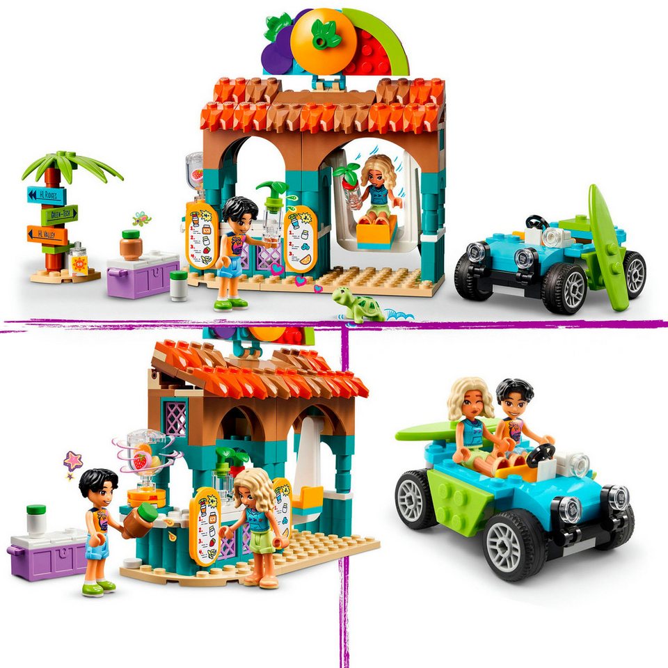 LEGO® Smoothie-Stand am Strand (42625), LEGO Friends Konstruktionsspielsteine, (213 St), Made in Europe