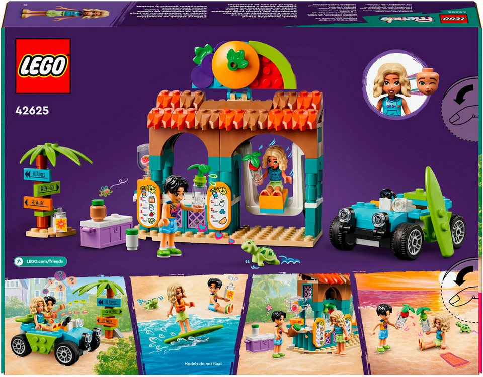 LEGO® Smoothie-Stand am Strand (42625), LEGO Friends Konstruktionsspielsteine, (213 St), Made in Europe