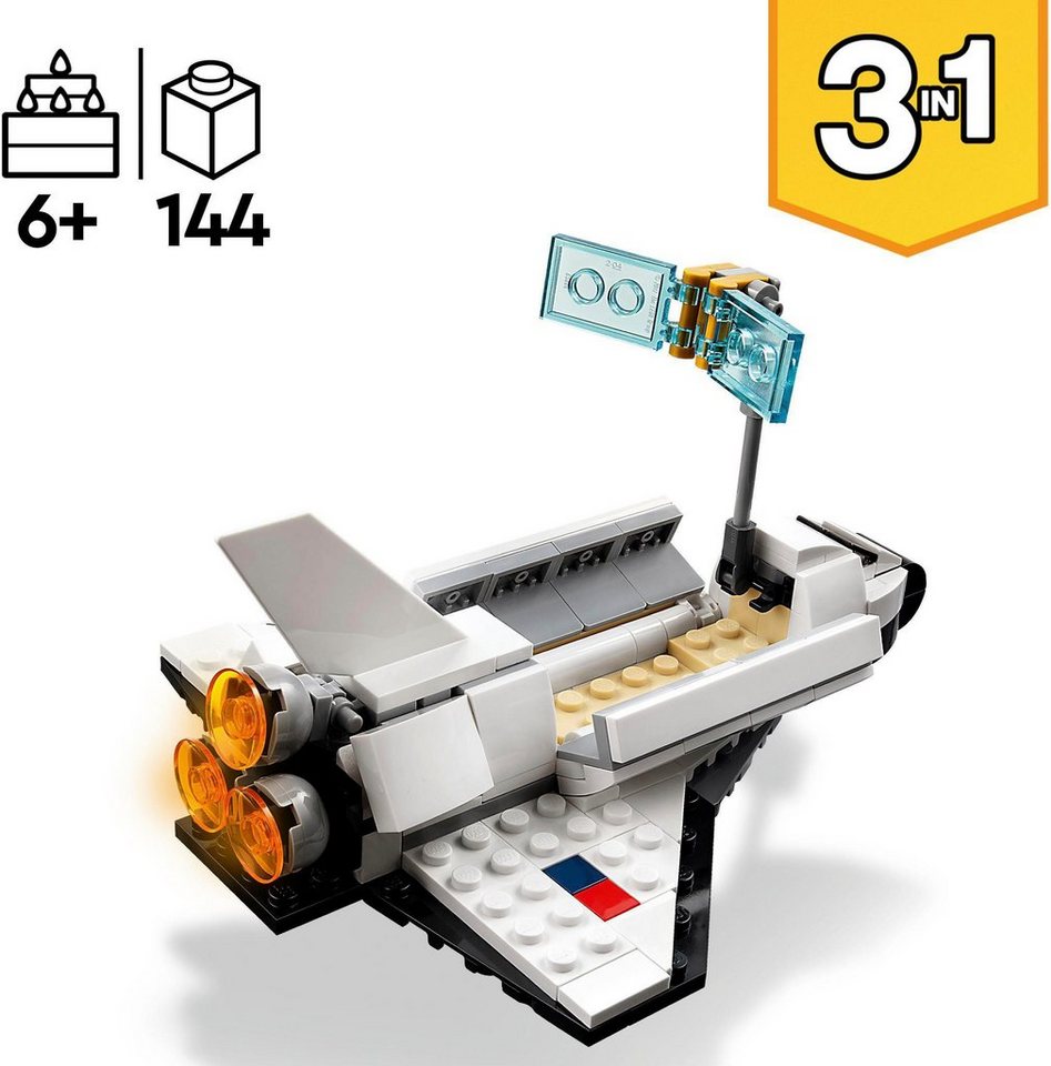 LEGO® Spaceshuttle (31134), LEGO® Creator 3in1 Konstruktionsspielsteine, (144 St)