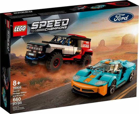 LEGO® Speed Champions 76905 Ford GT Heritage Edition und Bronco R Spielbausteine, (660 St)